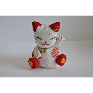 Japanese Crepe Fabric Lucky Cat 4” Backpack/Purse Charm 4” For Coldwater Creek